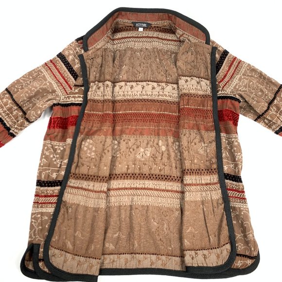 3/$25 Womens Kurta Blouse Collared Button Down Shirt L - Picture 9 of 12